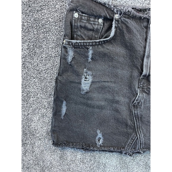 BDG Urban‎ Outfitters Skirt Womens XS Denim Fringed Edge Pocket Distressed Black - Picture 5 of 9